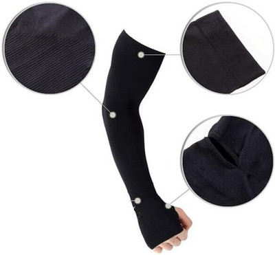 MODAROCK Polyester, Nylon Arm Sleeve For Boys & Girls(Free, Black)