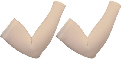 KUBER INDUSTRIES Cotton Arm Sleeve For Boys & Girls(Free, Beige)
