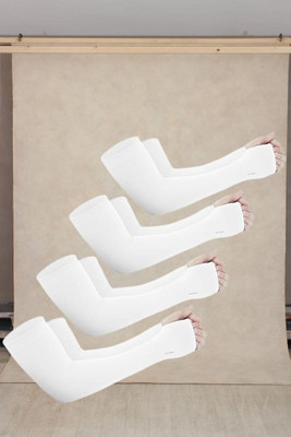 TrueArch Cotton Arm Sleeve For Men & Women(Free, White)