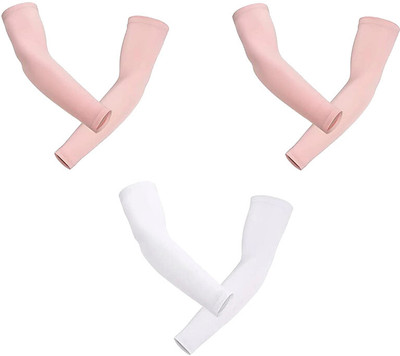 Bizarro.in Nylon, Polyester Arm Sleeve For Men & Women With Tattoo(Free, Pink, White)