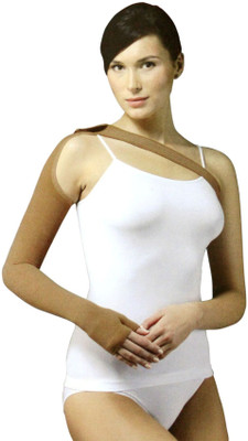 BENCOMM Lymph Compression Arm Sleeve With Shoulder Strap - (M) | Hand Support(Beige)
