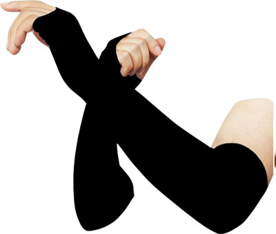 VeleSolv Nylon Arm Sleeve For Men & Women(Free, Black)