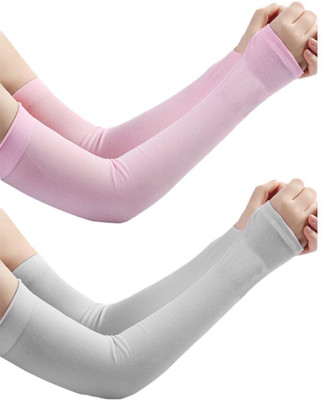 Cozyway Nylon Arm Sleeve For Men & Women(Free, Pink, Grey)