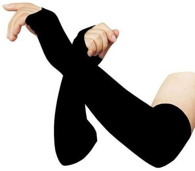 NKPR Polyester Arm Sleeve For Men & Women(Free, Black)