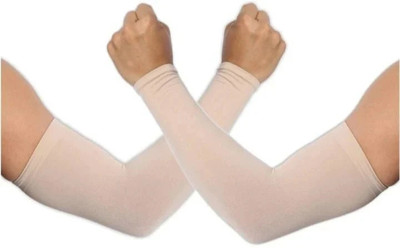Avomaa Cotton Arm Sleeve For Men & Women(Free, Beige)