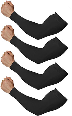 MAKRANA ART AND CRAFT Cotton Arm Sleeve For Men(Free, Black)