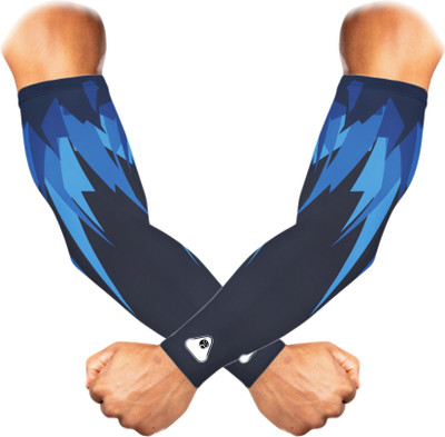 Rutcal Polyester, Nylon Arm Sleeve For Men & Women(Free, Blue)