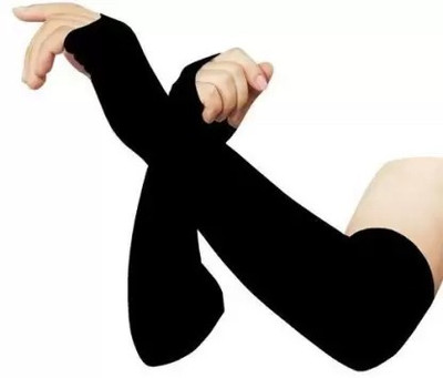 Liyana Collection Polyester Arm Sleeve For Men(Free, Black)
