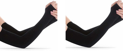 Manu Hut Cotton Arm Sleeve For Girls(Free, Black)