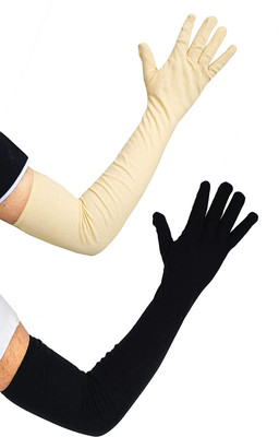 araanshi Cotton Arm Sleeve For Men & Women(Free, Beige, Black)