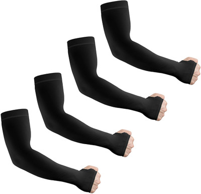 gustave Nylon Arm Sleeve For Men & Women(Free, Black)