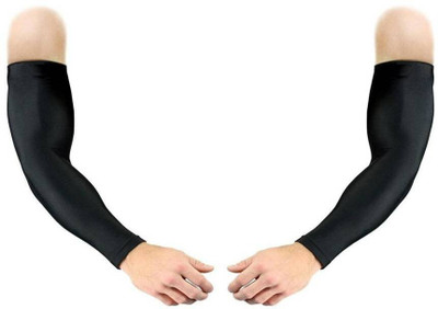 JusAwesm Polyester Arm Sleeve For Men & Women(XXL, Black)