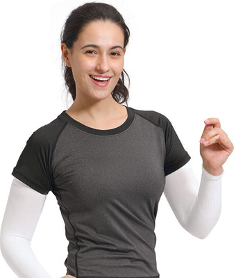 RVH Nylon Arm Sleeve For Men & Women(Free, White)