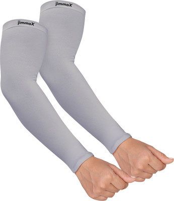 Jimmox Nylon Arm Sleeve For Men & Women(Free, Grey)