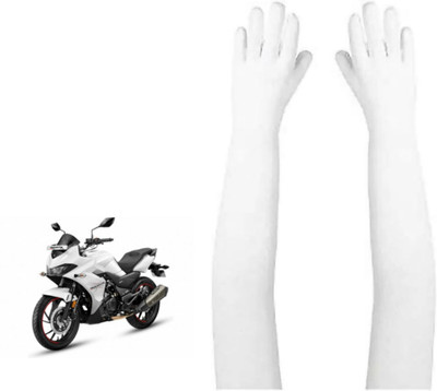 JusAwesm Cotton Arm Sleeve For Men & Women(Free, White)