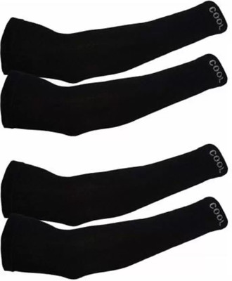 Sockszone Cotton, Nylon Arm Sleeve For Men & Women(Free, Black)