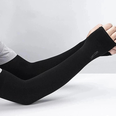 Euro Care Cotton Arm Sleeve For Men & Women(M, Black)