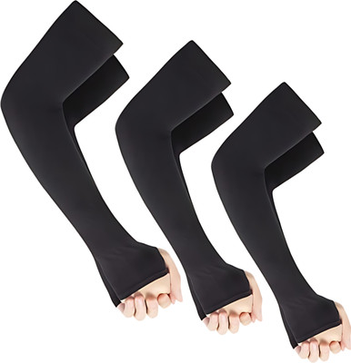 minmum Cotton Arm Sleeve For Men & Women(Free, Black)