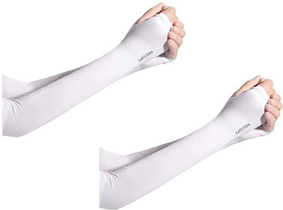 Pranavi Collection Nylon Arm Sleeve For Men & Women(Free, White)