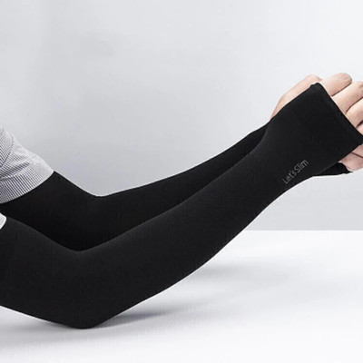 Liyana Collection Cotton, Nylon Arm Sleeve For Men & Women(Free, Black)