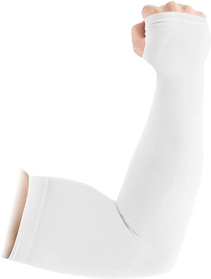 RVH Nylon Arm Sleeve For Men & Women(Free, White)