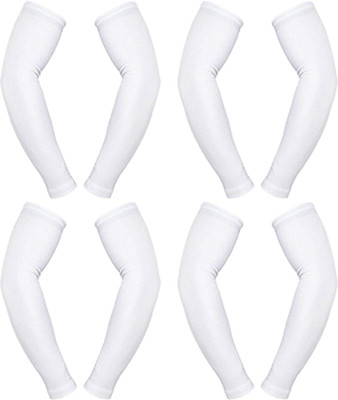 KUBER INDUSTRIES Cotton Arm Sleeve For Boys & Girls(Free, White)