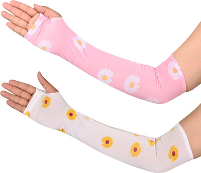 LOOM LEGACY Nylon Arm Sleeve For Men & Women(Free, Pink, White)