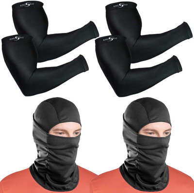 Kingsway Cotton, Nylon Arm Sleeve For Men & Women(Free, Black)