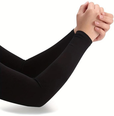 Fash Nylon Arm Sleeve For Men & Women(Free, Black)
