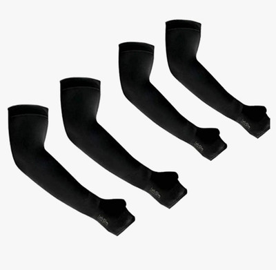 araanshi Nylon Arm Sleeve For Men & Women(Free, Black)