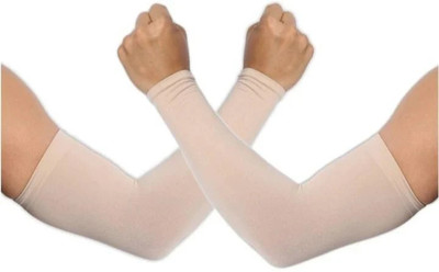 Kalaneet Cotton Arm Sleeve For Men & Women(Free, Beige)