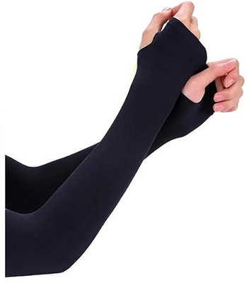 DOUMOF Cotton Arm Sleeve For Men & Women(Free, Black)