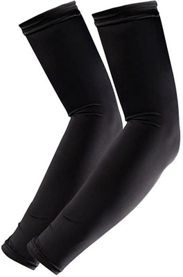 JusAwesm Cotton Arm Sleeve For Men & Women With Tattoo(Free, Black)