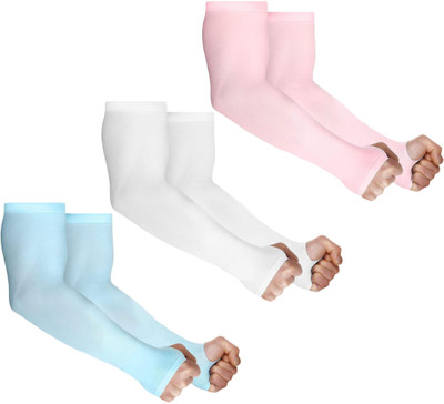 Cozyway Nylon Arm Sleeve For Men & Women(Free, Blue, White, Pink)