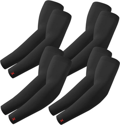 JEMOX Nylon Arm Sleeve For Men & Women(Free, Black)