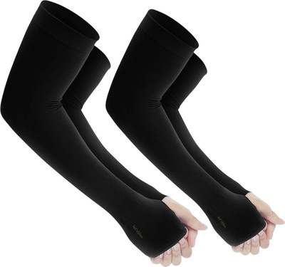 Avomaa Cotton Arm Sleeve For Boys & Girls(Free, Black)