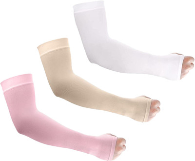 Cotson Nylon Arm Sleeve For Men & Women(Free, Multicolor)