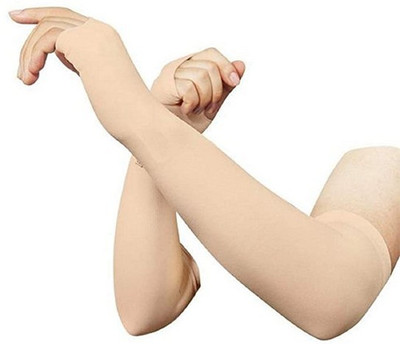 RBSOCK Polyester Arm Sleeve For Men & Women(Free, Beige)
