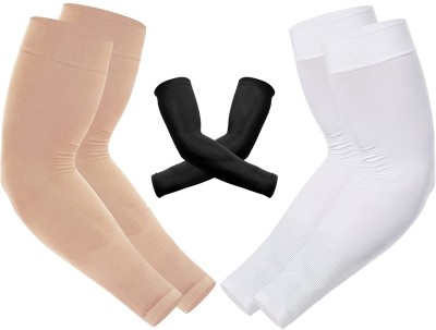 PAROPKAR Cotton Arm Sleeve For Men & Women(Free, White, Black, Beige)