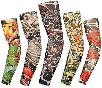 AA R HOSIERY Nylon Arm Sleeve For Men With Tattoo(Free, Multicolor)