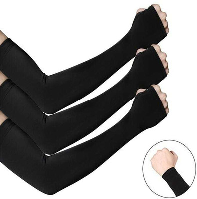 R MD Traders Cotton Arm Sleeve For Boys & Girls(Free, Black)