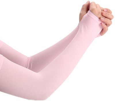 Roves Fashion Microfibre Arm Sleeve For Men & Women(Free, Pink)