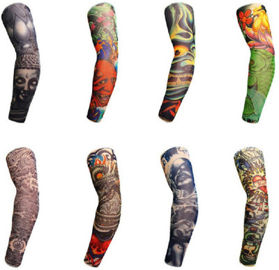 Adnate Nylon Arm Sleeve For Boys & Girls With Tattoo(XXL, Multicolor)