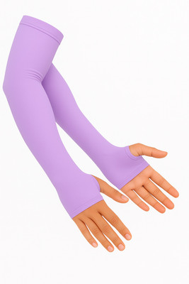 Honze Nylon Arm Sleeve For Men & Women(Free, Purple)