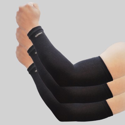 TRAZO Cotton Arm Sleeve For Men & Women(Free, Black)