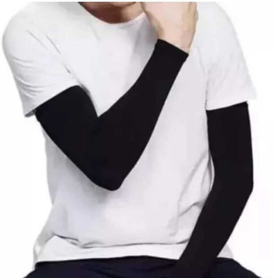 JusAwesm Nylon Arm Sleeve For Boys & Girls(Free, Black)
