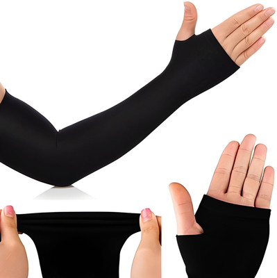 HINDSAFE Polyester Arm Sleeve For Men & Women(Free, Black)