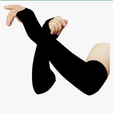 armbrad Cotton Arm Sleeve For Men & Women(Free, Black)