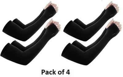 Rudra Polyester Arm Sleeve For Men & Women(Free, Black)