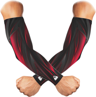 SUBHUSHA Polyester, Nylon Arm Sleeve For Men & Women(Free, Red)